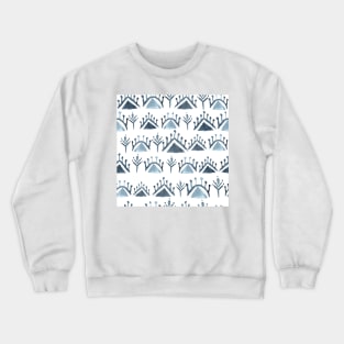 Navy Blue and White Moroccan Pattern Crewneck Sweatshirt